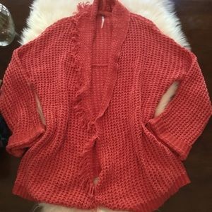 FREEPEOPLE pink chunky knit cardigan oversized Sml